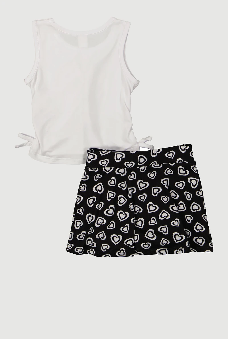 Toddler Girls Tennis Graphic Tank Top and Skort Set, Multi, Size 2T