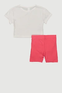 Toddler Girls Fabulous Tee and Biker Shorts, Pink,