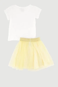 Toddler Girls Love Bear Graphic Tee and Tutu Skirt