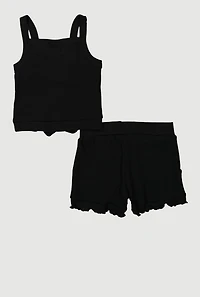 Toddler Girls Daisy Detail Tank Top and Shorts with Sunglasses