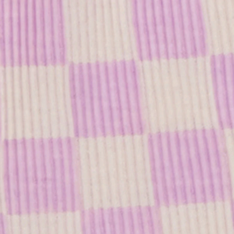 Toddler Girls Checkered Rib Knit Vest and Shorts with Sunglasses