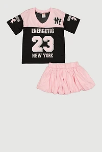 Toddler Girls Energetic Graphic Jersey and Skort Set