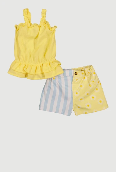 Toddler Girls Ruffle Tiered Top and Shorts Set
