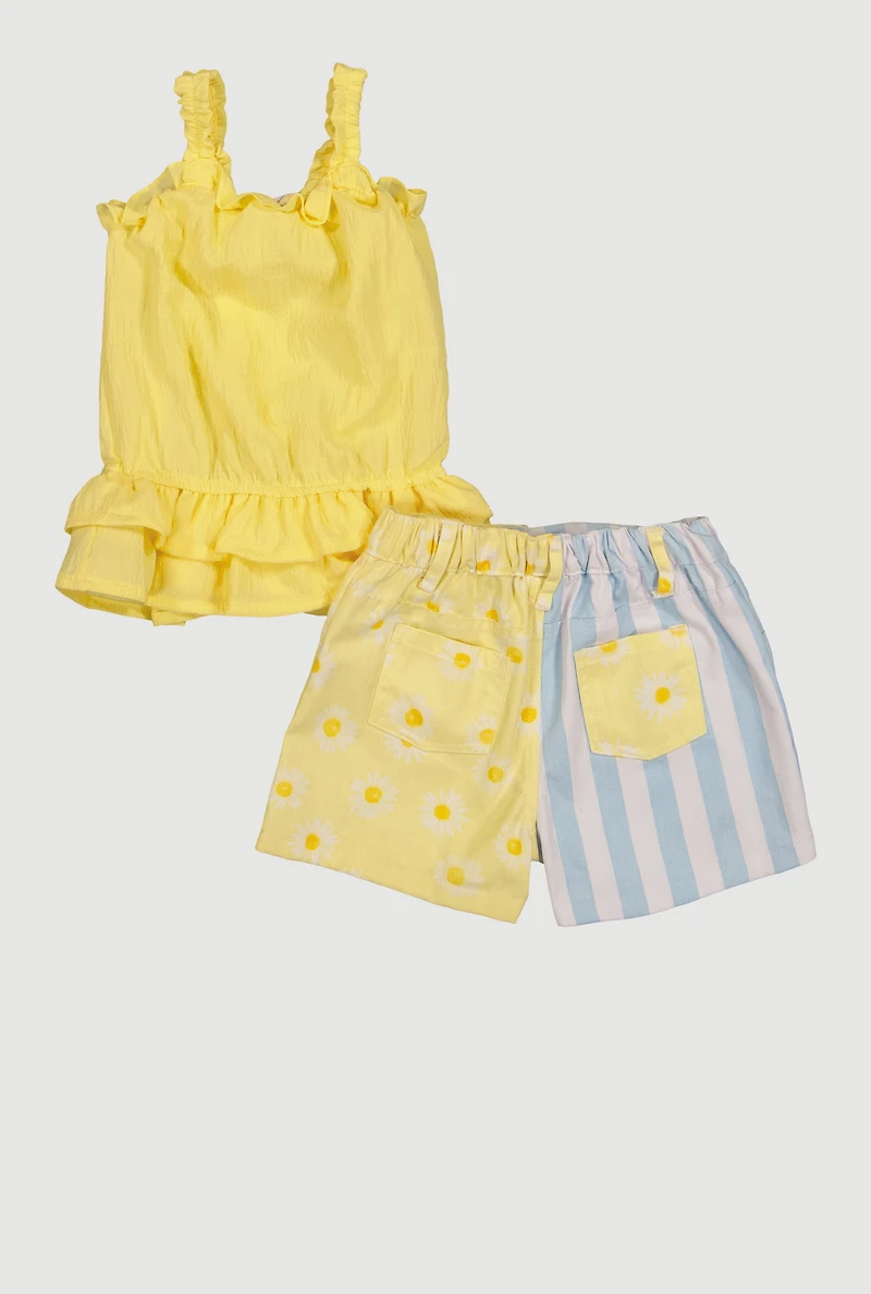Toddler Girls Ruffle Tiered Top and Shorts Set