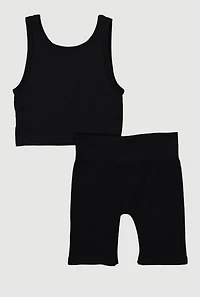 Toddler Girls Seamless Tank Top and Bike Shorts Set