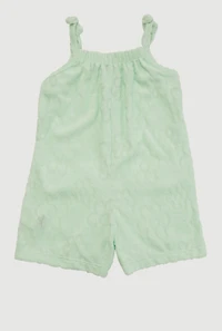 Toddler Girls Terry Cloth Floral Print Romper