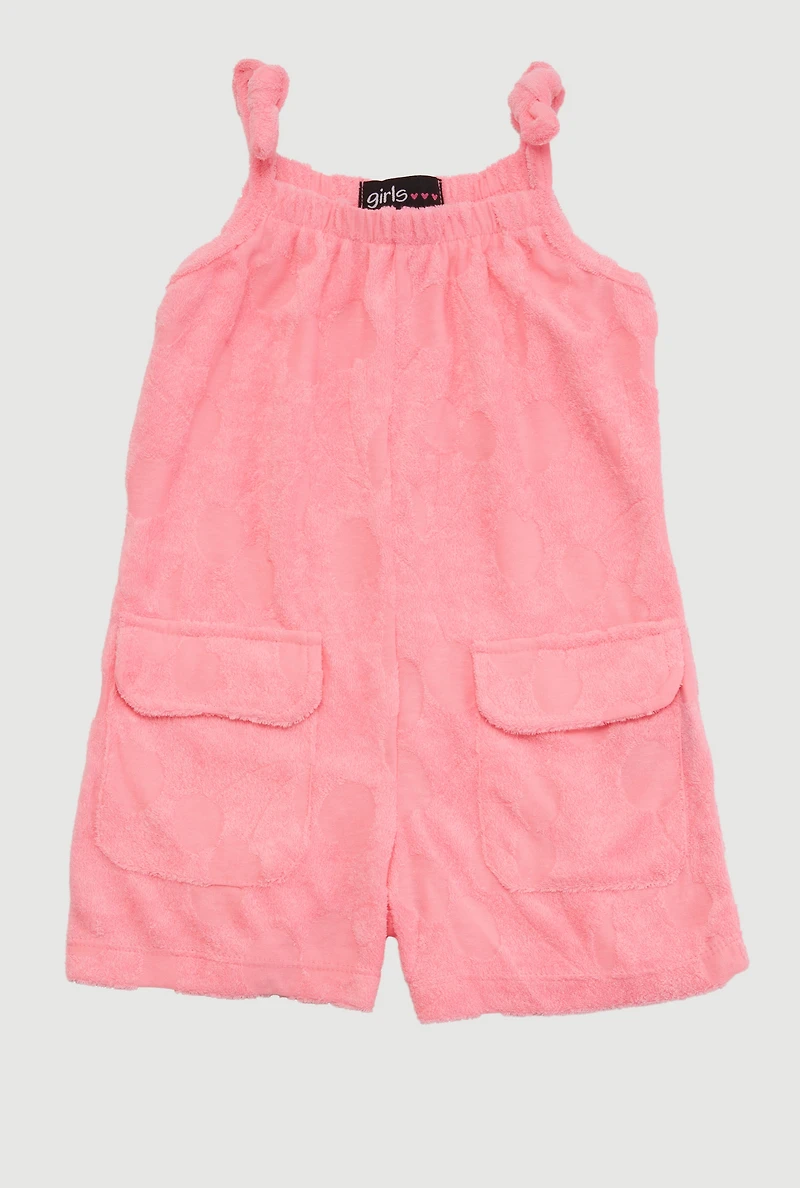 Toddler Girls Terry Cloth Cherry Print Romper