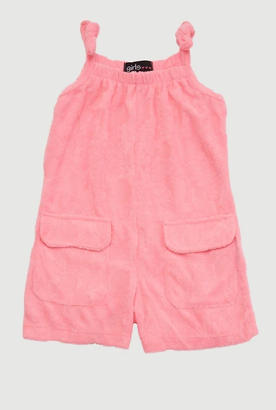 Toddler Girls Terry Cloth Cherry Print Romper