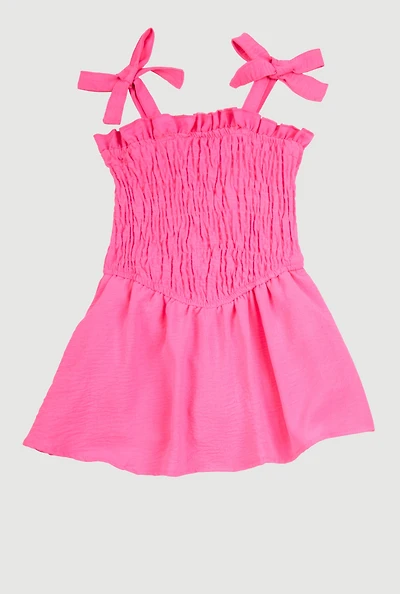 Toddler Girls Airy Smocked Skater Dress