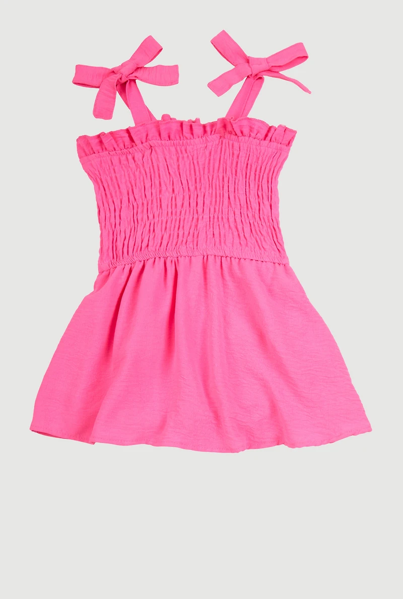 Toddler Girls Airy Smocked Skater Dress