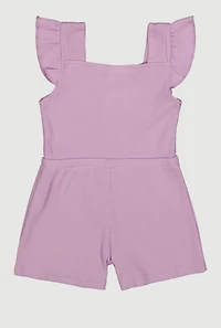 Toddler Girls Ribbed Knit Button Front Romper and Sunglasses