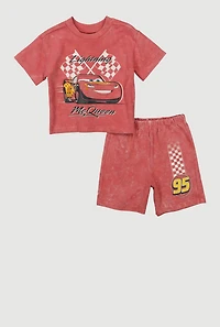 Toddler Boys Lightning McQueen Graphic Tee and Shorts Set