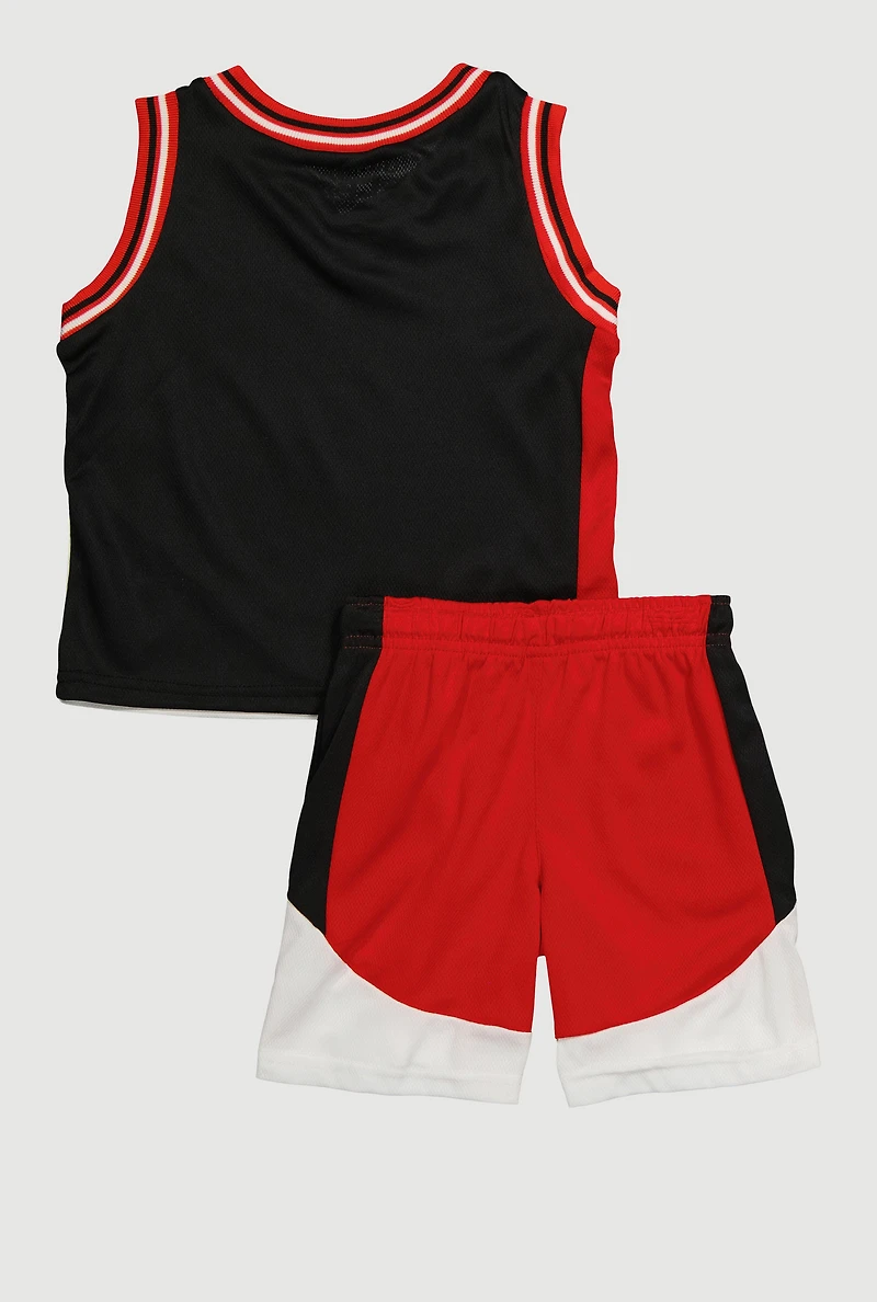 Toddler Boys Just Did It Basketball Jersey and Shorts with Bucket Hat