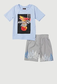 Toddler Boys Watch Me Cook Graphic Tee and Shorts