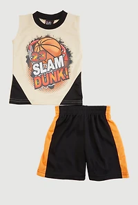 Toddler Boys 23 Slam Dunk Graphic Muscle Tee and Shorts Set