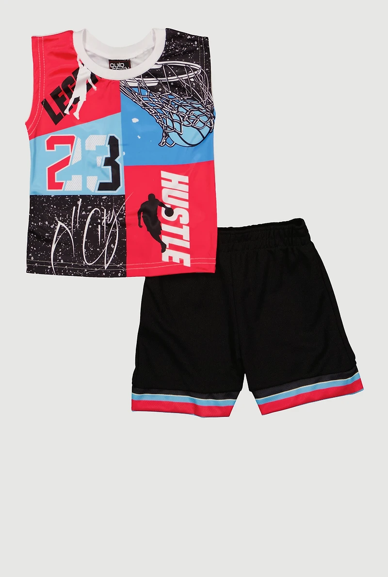 Toddler Boys Legend 23 Graphic Top and Shorts Set