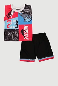 Toddler Boys Legend 23 Graphic Top and Shorts Set