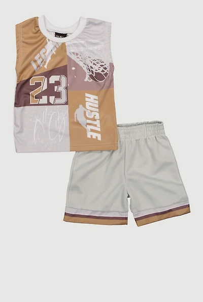 Toddler Boys Legend 23 Graphic Top and Shorts Set