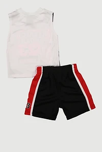 Toddler Boys Respect The Game Graphic Tank Top and Shorts