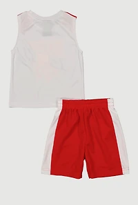 Toddler Boys Icon Basketball Graphic Tee and Shorts, Red,