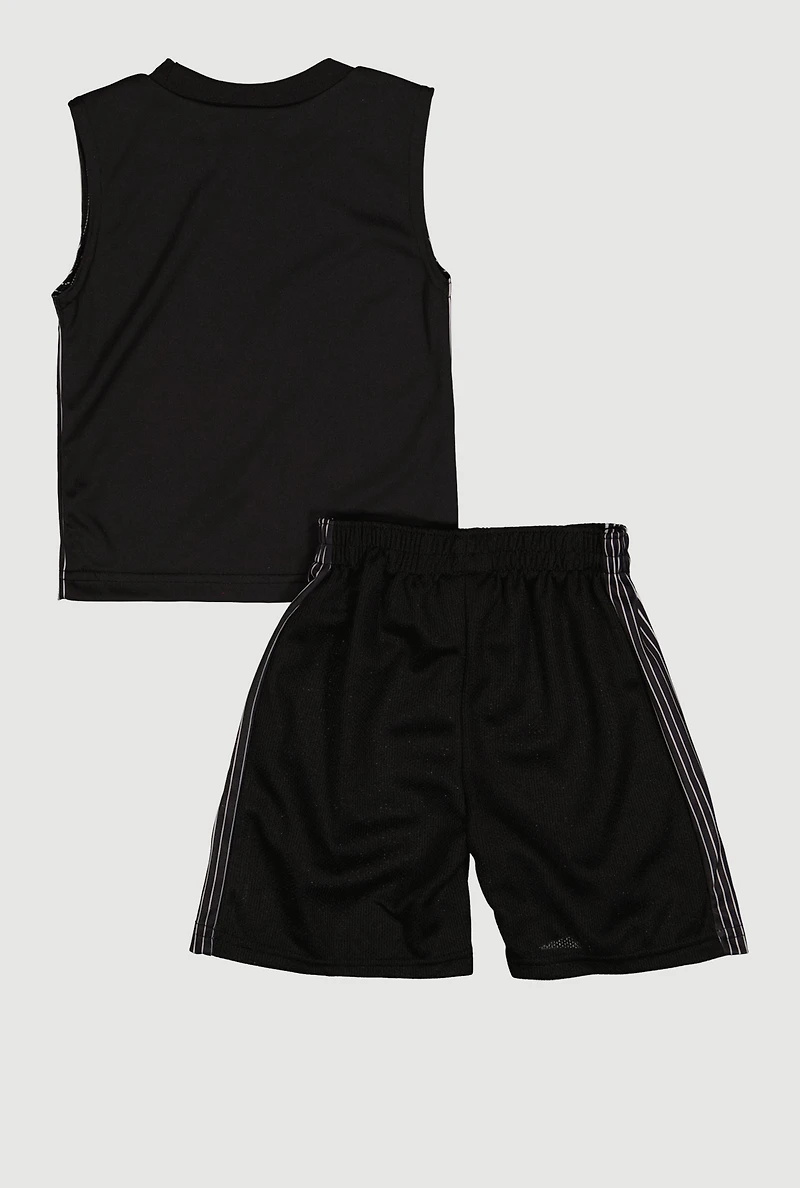 Toddler Boys Striped Legends Graphic Mesh Jersey and Shorts