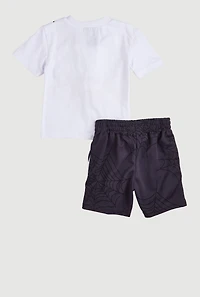 Toddler Boys Built Different Tee and Shorts, Multi, Size 2T