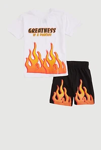 Toddler Boys Greatness Is A Process Graphic Tee and Shorts