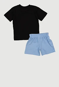Toddler Boys Hustler Paradise Bear Graphic Tee and Shorts