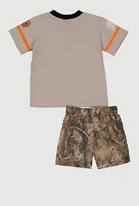 Toddler Boys 91 Graphic T-Shirt and Hunter Camo Shorts