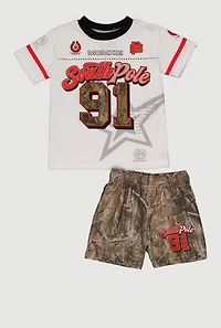 Toddler Boys 91 Graphic T-Shirt and Hunter Camo Shorts