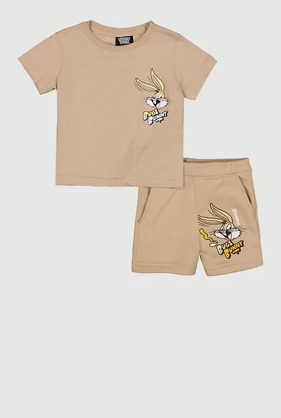 Toddler Boys Bugs Bunny Graphic Tee and Shorts