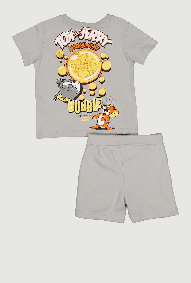 Toddler Boys Tom and Jerry Graphic Tee Sweatshorts