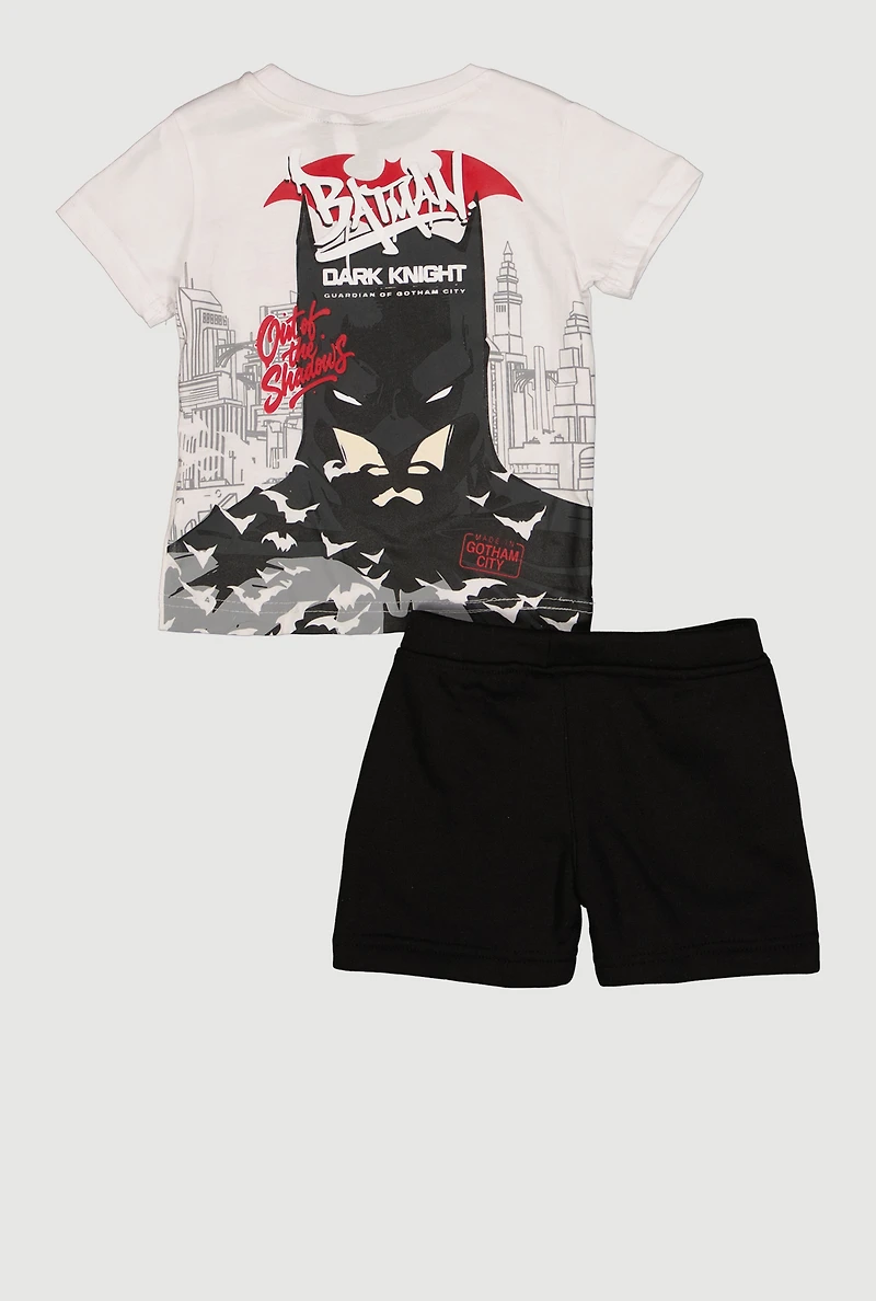 Toddler Boys Batman Dark Knight Graphic Tee and Sweatshorts