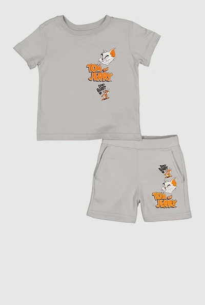 Toddler Boys Tom and Jerry Graphic Tee Shorts