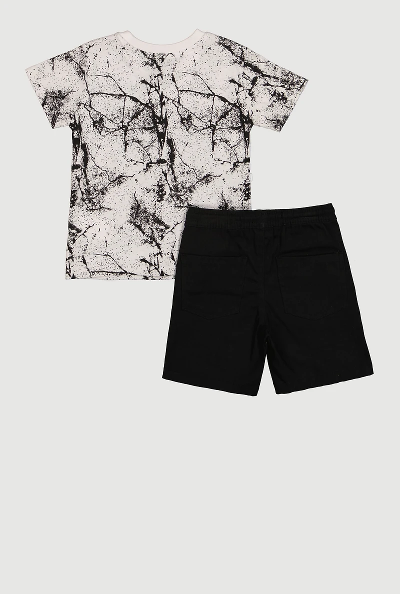 Toddler Boys Built Different Graphic Tee and Shorts