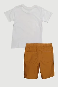 Toddler Boys Teddy Born To Be King Graphic Tee and Shorts, Multi, Size 4T