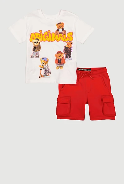 Toddler Boys Originals Bear Graphic Tee and Cargo Shorts