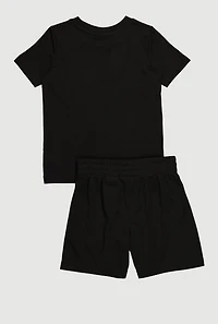 Toddler Boys Graphic Tee and Shorts Set, Black, Size 2T
