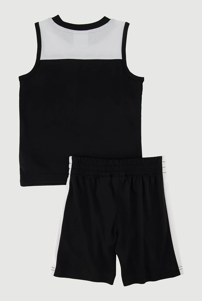 Toddler Boys Puma Tank Top and Shorts 2 Piece Set, Black, Size 3T