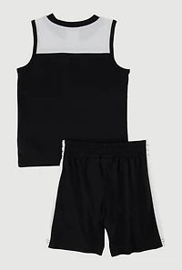 Toddler Boys Puma Tank Top and Shorts 2 Piece Set, Black, Size 3T