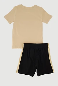 Toddler Boys Stylish Puma Graphic Tee and Shorts 2 Piece Set, Multi, Size 3T