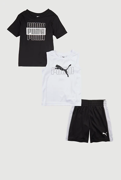 Baby Boys 12-24M Puma Graphic Tops and Jersey Mesh Shorts Set, Multi,