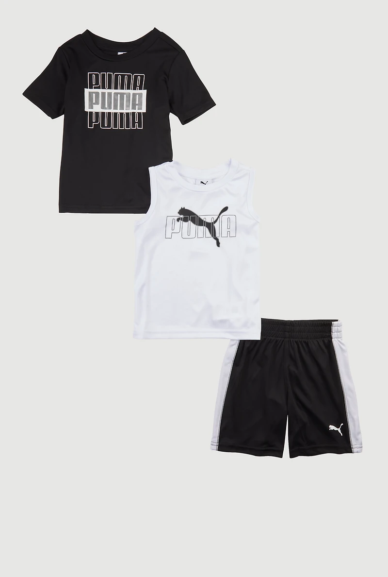 Toddler Boys Puma Graphic Tops and Jersey Mesh Shorts Set