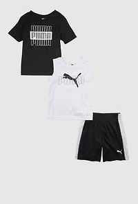 Toddler Boys Puma Graphic Tops and Jersey Mesh Shorts Set