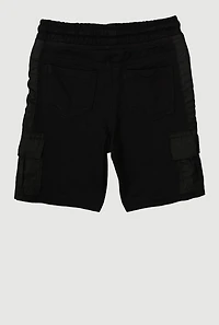 Toddler Boys Graphic Detail Cargo Sweatshorts, Black, Size 2T