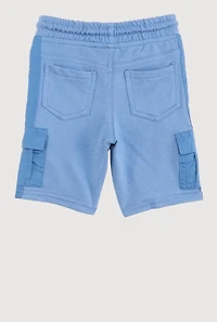 Toddler Boys Graphic Detail Cargo Sweatshorts, Blue,