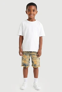 Toddler Boys Whiskered Acid Wash Distressed Denim Shorts