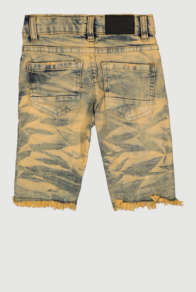 Toddler Boys Whiskered Acid Wash Distressed Denim Shorts