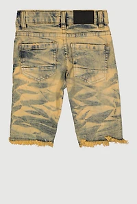 Toddler Boys Whiskered Acid Wash Distressed Denim Shorts