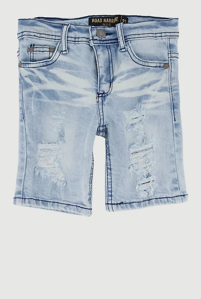 Toddler Boys Mineral Wash Denim Frayed Shorts